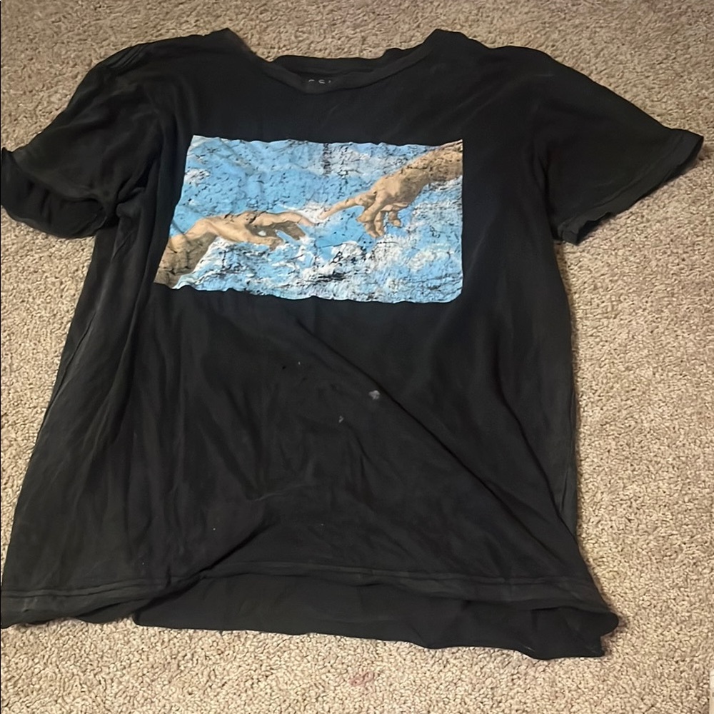 PacSun Black Tee with Blue Graphic